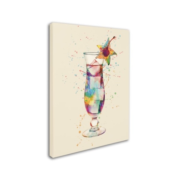 Michael Tompsett 'Cocktail Drinks Glass Watercolor VI' Canvas Art,35x47